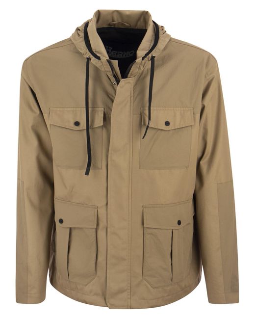 Herno Green Field Jacket In Cotton Gabardine for men