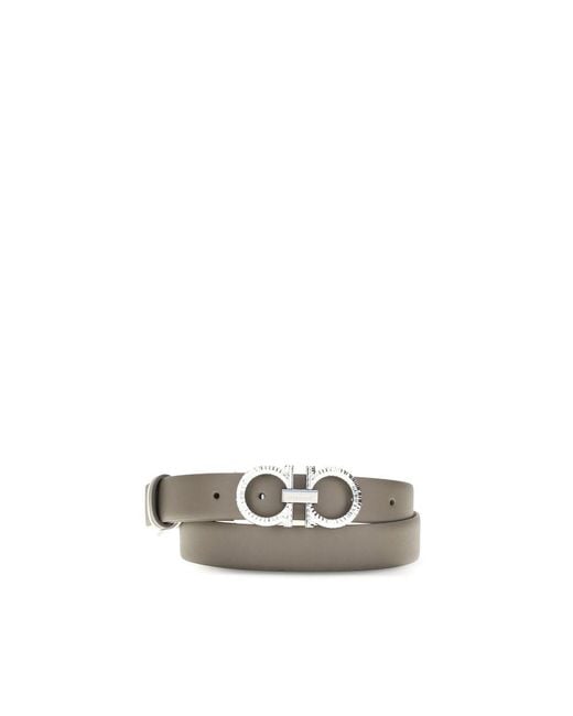 Ferragamo Metallic Calf Leather Bos Taurus Regular Belt