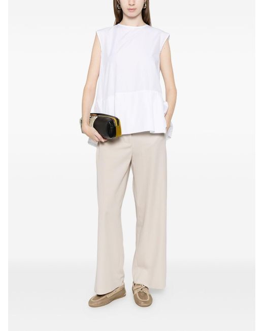 Max Mara White Trousers Smmargenta Wool