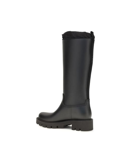 Moncler Black Pvc Rain Boots