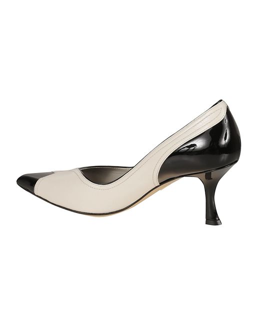 Ferragamo White Eugene Pumps