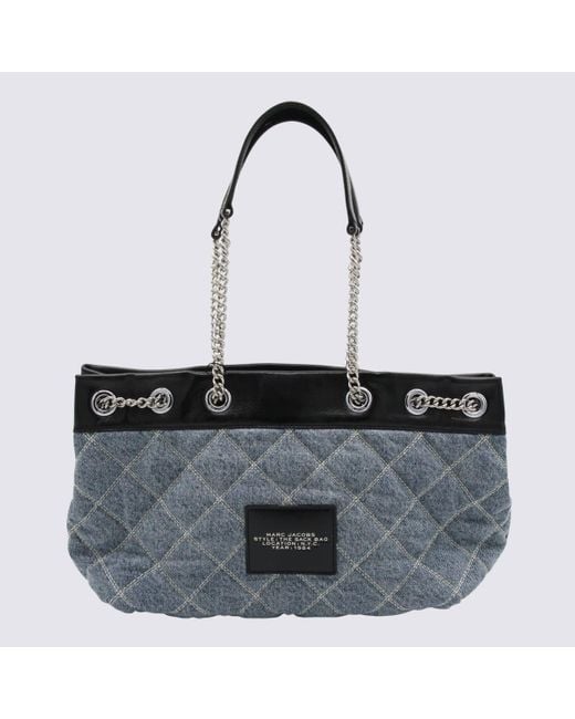 Marc Jacobs Metallic Denim Cotton The Chain Sack Shoulder Bag
