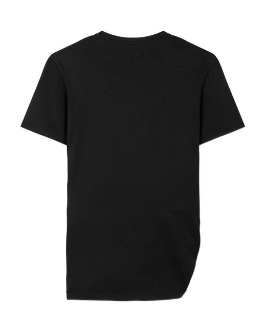 Versace Black T-Shirt Safety Pin Silk T-Shirts & Jerseys