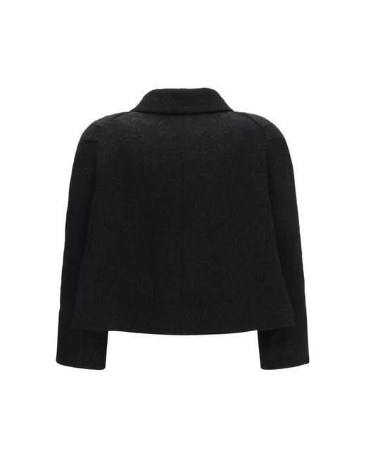Dries Van Noten Black Cropped Jacket Canvas