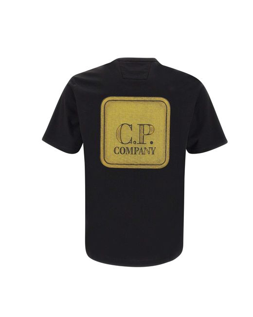 C P Company Black Graphic Badge Crewneck T-shirt for men