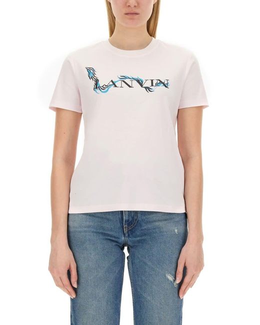Lanvin Blue T-Shirt With Logo