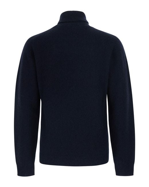 Roberto Collina Blue Turtleneck Sweater Wool Virgin Tops for men
