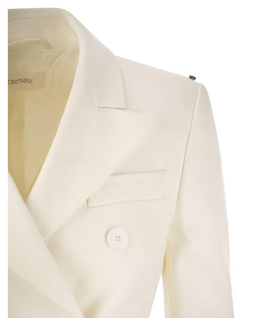Sportmax White Sestri Double Breasted Fitted Jacket