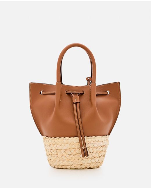 かごバッグ TOD'S BUX MINI BUCKET BAG IN LEATHER AND STRAW Woman MULTICOLOUR Bucket Bag in Straw and Leather Mini