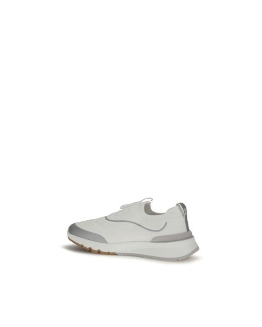 Brunello Cucinelli White Cotton Athletic Sneakers for men
