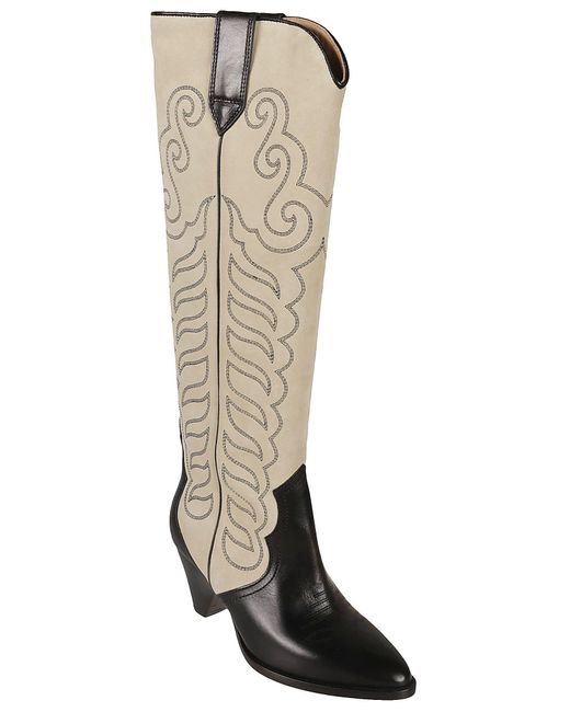 Isabel Marant White San Embroidered Boots