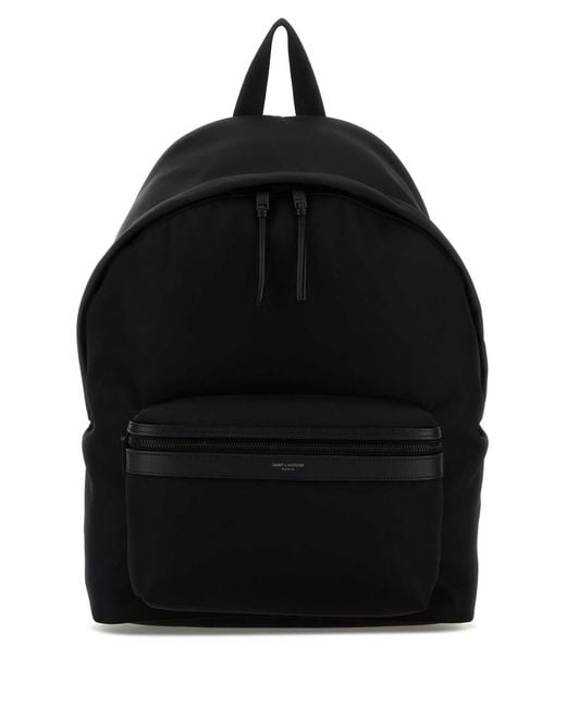 Saint Laurent Black Fabric City Backpack for men