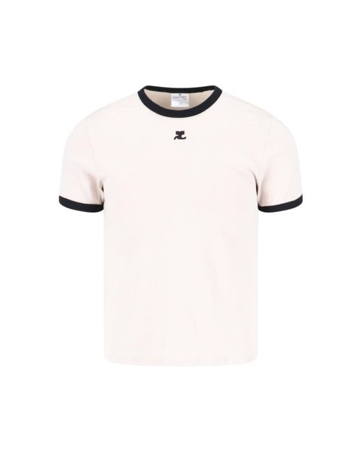 Courreges White 'contraste' T-shirt for men