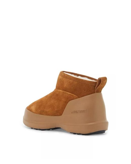 Moon Boot Brown Luna Suede Low Boots