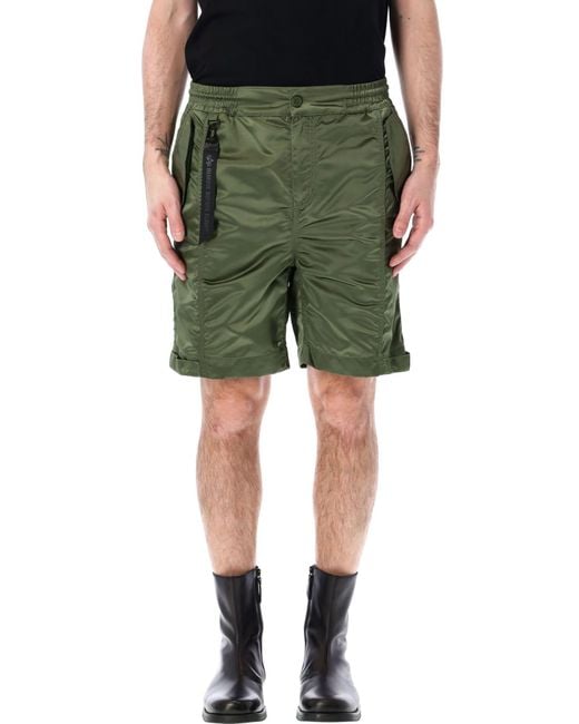 Alpha Industries Green Nylon Shorts Uv for men