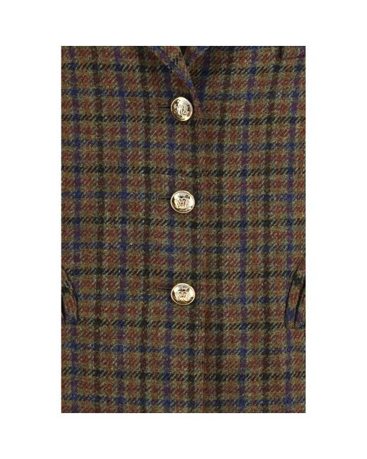 Blazé Milano Brown Multicolor Wool Oves Aries Blazer