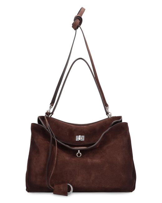 Balenciaga Brown Tote Bag Rodeo Media Suede Calf