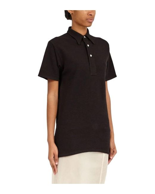 Maison Margiela Black Collared Knit Polo Shirt