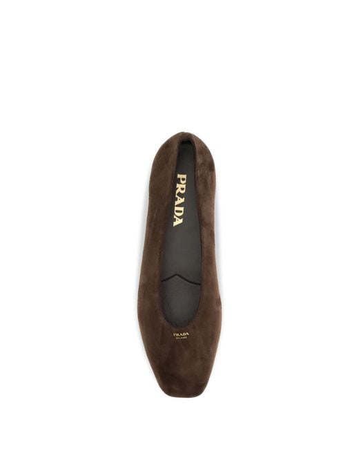 Prada White Suede Leather Ballerinas