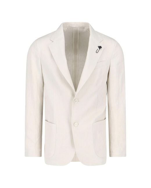 Lardini White Jackets Linen for men