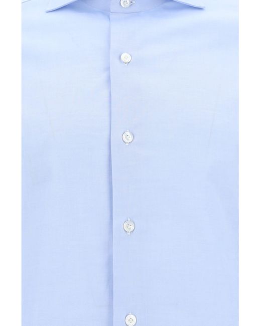 Finamore 1925 Blue Milano-simone Shirt for men