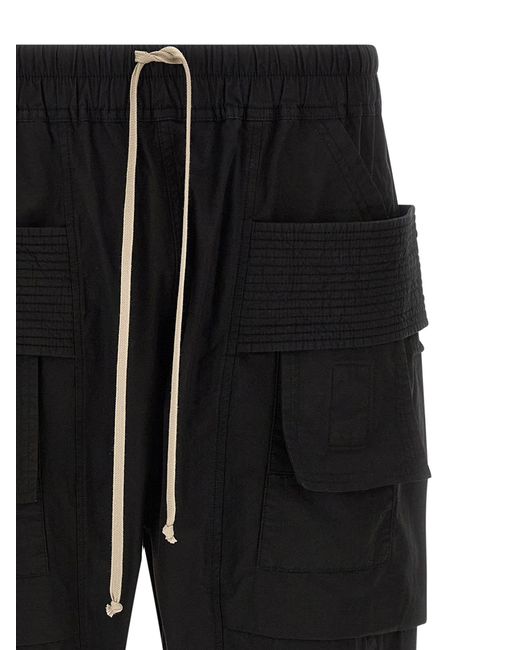 Rick Owens Black 'Creatch Cargo Drawstring' Pants for men