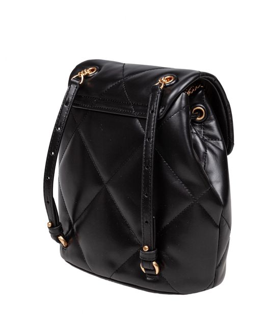 Tory Burch Black Kira Diamond Leather Mini Backpack