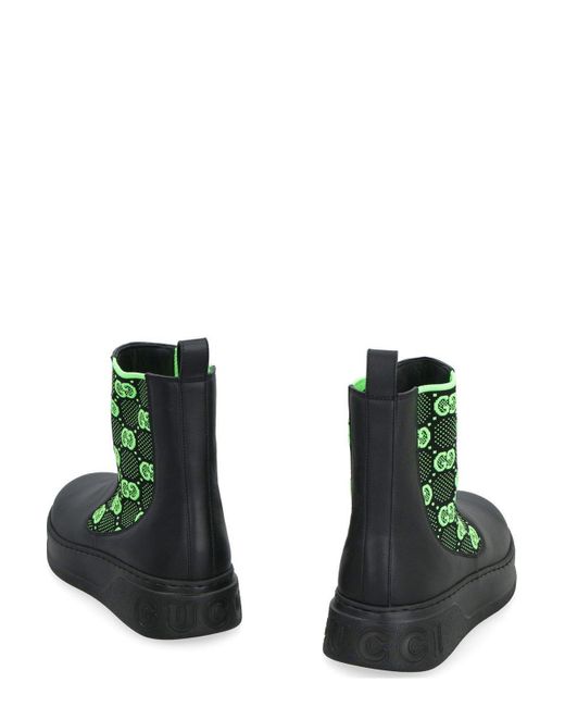 Gucci Green Gg Supreme Slip-On Ankle Boots for men