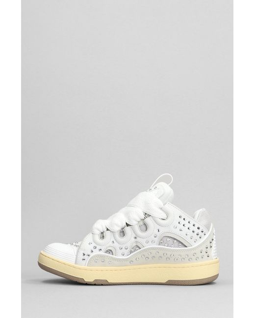 Lanvin White Curb Sneakers