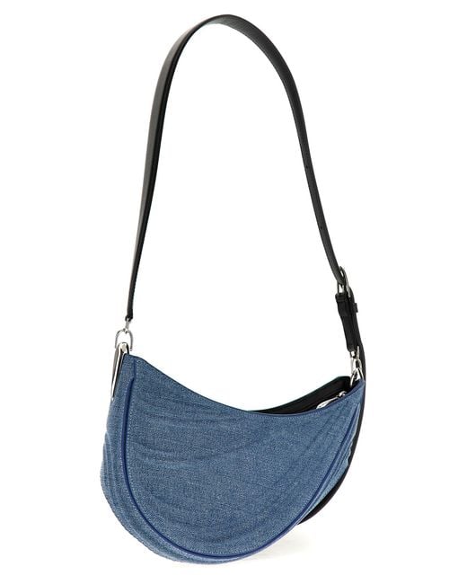 Mugler Blue Denim Spiral Curve Shoulder Bag