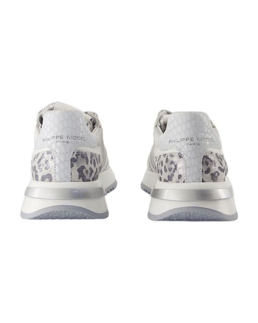 Philippe Model Metallic Philippe Model Canvas Animal-Print Low-Top Sneaker