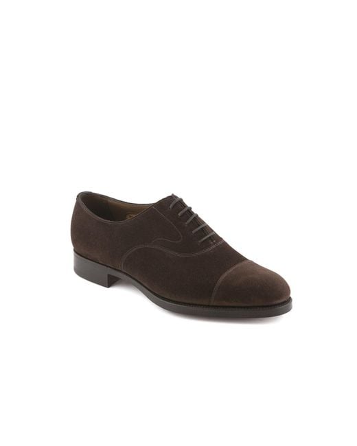 Edward Green Brown Chelsea Mocca Suede Oxford Shoe for men