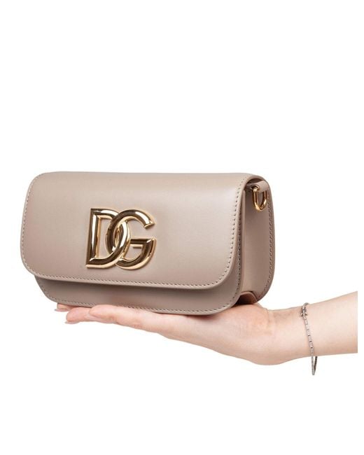 Dolce & Gabbana Pink 3.5 Leather Crossbody Bag With Dg Logo