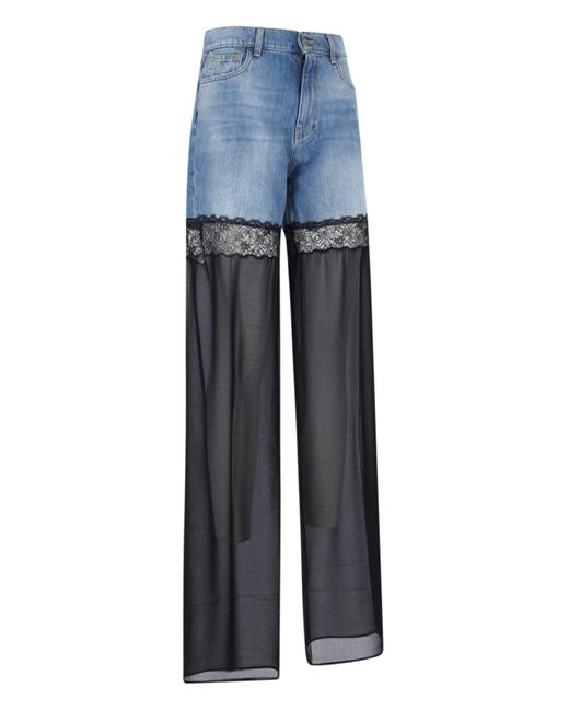 Nensi Dojaka Blue Hybrid Straight Jeans
