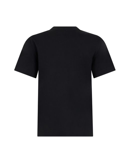 Burberry Black T-Shirt With Tartan Detail, Cotton T-Shirts & Jerseys