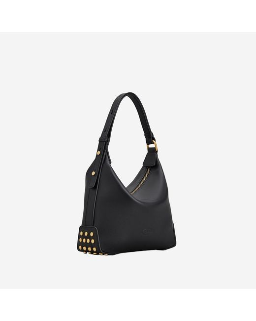 Tod's Black Mini Leather Bag Metal Dots Calfskin Shoulder