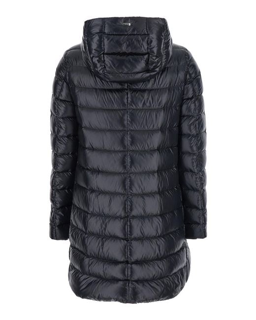 Herno Black Down Jacket Tech Fabric Puffer