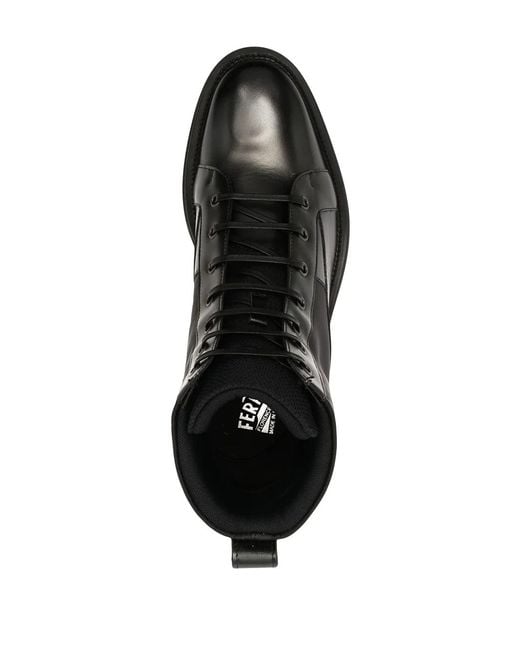 Ferragamo Black Ferragamo Paul Lace-Up Ankle Boots for men