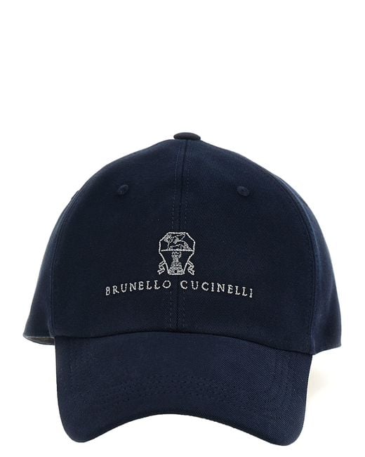 Brunello Cucinelli Blue Baseball Cap for men