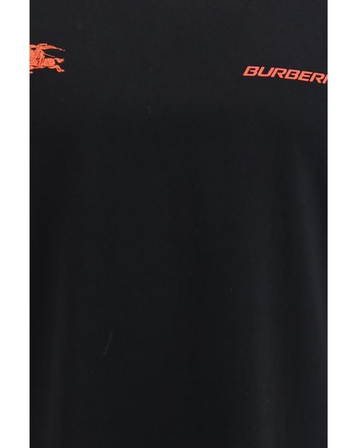 Burberry Black Cotton Map T-Shirt T-Shirts for men