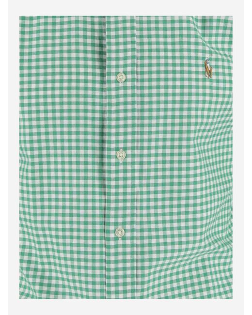Ralph Lauren Green Cotton Shirt With Logo for men