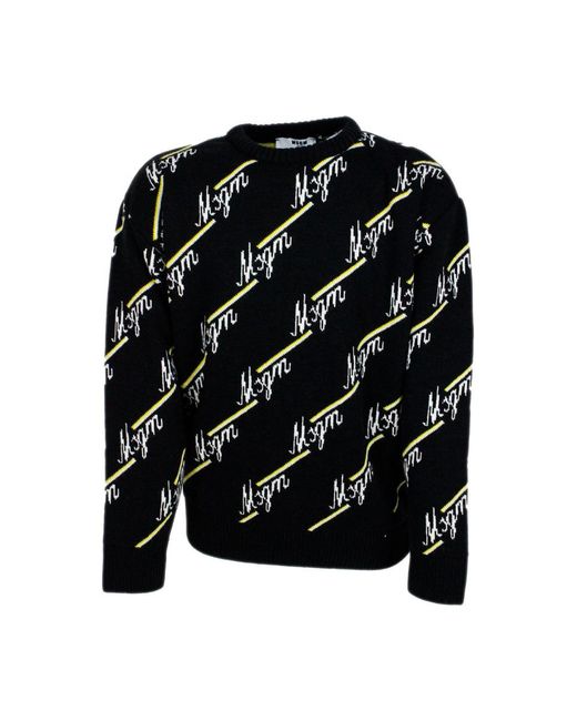MSGM Black Sweaters 70Ac 30Wv