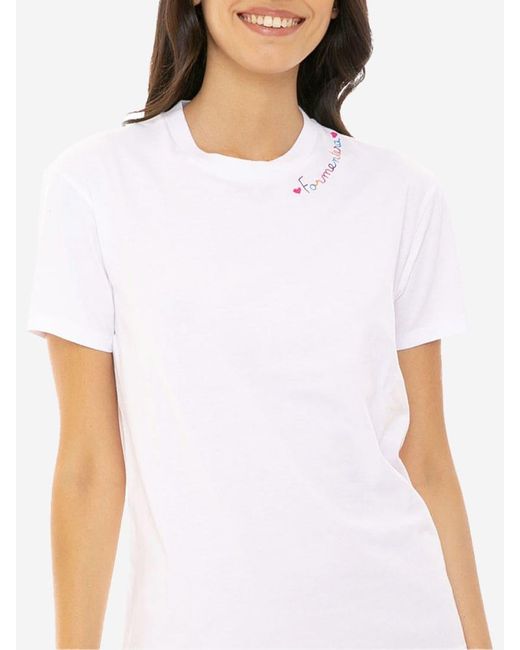 Mc2 Saint Barth Cotton T-shirt With Love Formentera Embroidery in White |  Lyst