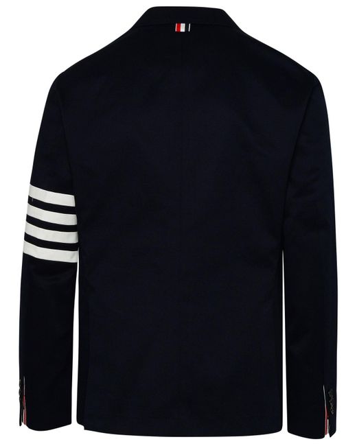 Thom Browne Blue Navy Cotton Blazer for men