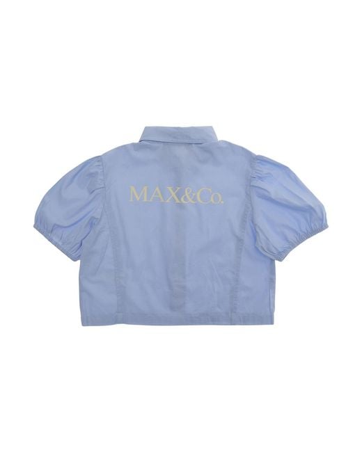 MAX&Co. Blue Shirt Cotton Blouses And