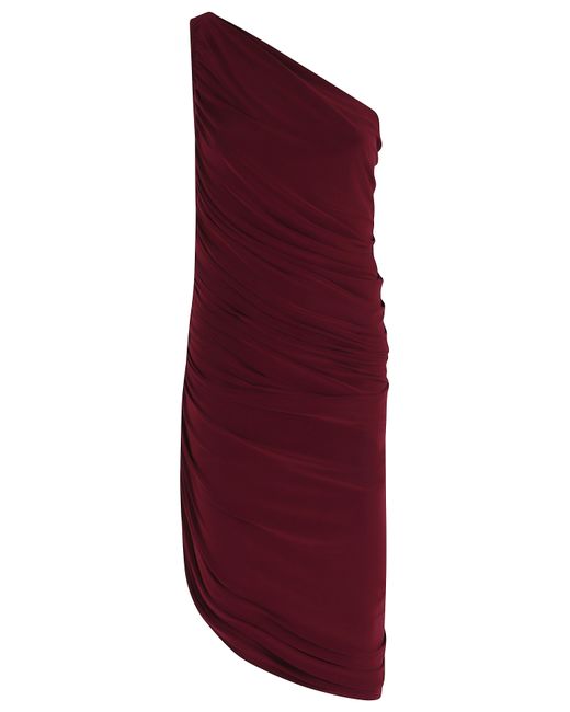 Norma Kamali Red Diana Mini Dress Polyester Spandex Abito