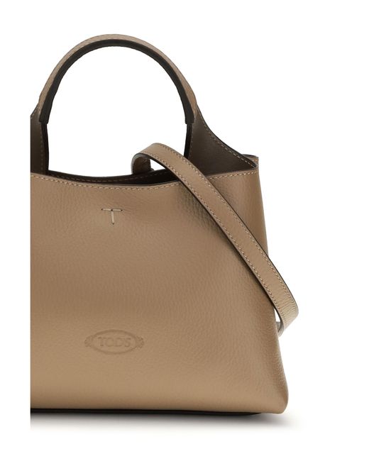 Tod's Metallic Micro Leather Handbag Cappuccino Calf (Bos Taurus) Handbags
