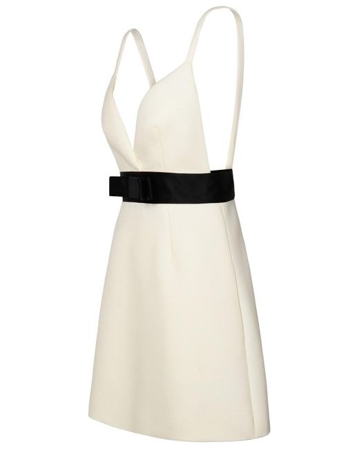 Dolce & Gabbana Natural White Virgin Wool Blend Dress
