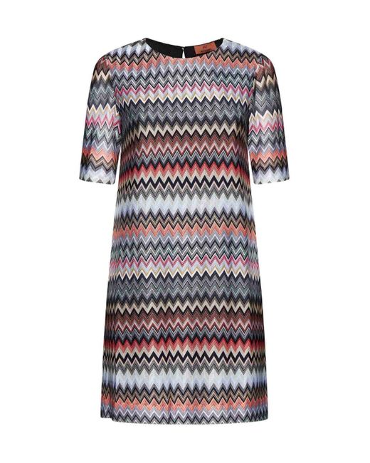 Missoni Multicolor Zigzag Crewneck Short-Sleeved Dress