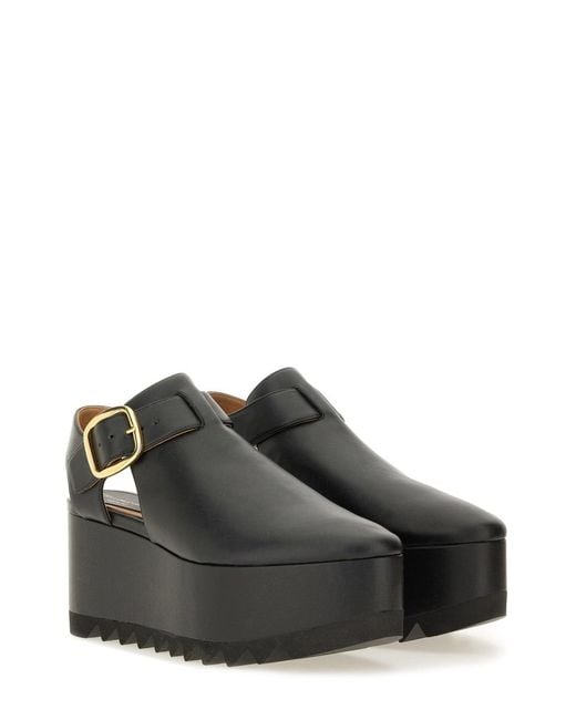 Stella McCartney Black Elyse Sandal With Platform Vegea